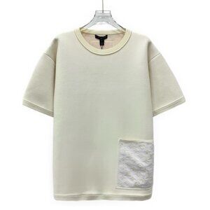 Louis Vuitton 2024 Beige logo monogram patchwork wool short-sleeve crewneck T-sh
